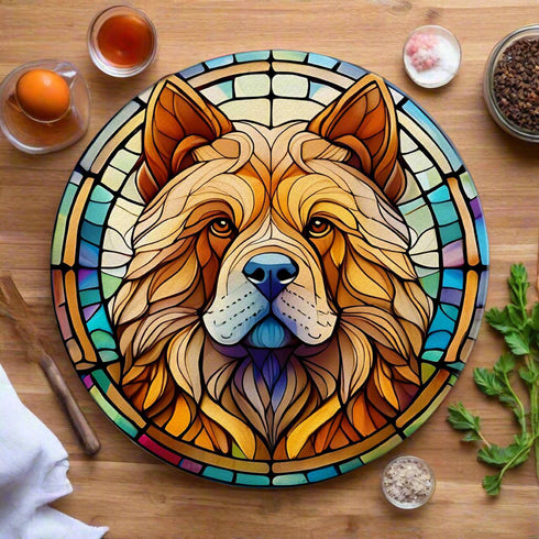 Chow Chow Glass Suncatcher Worktop Saver